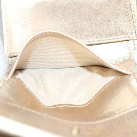 CHANEL Matelasse Compact Wallet Lamb Skin Gold CC Auth 136328 - Picture 11 of 16